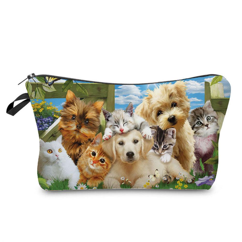 Women Cat Print Cosmetic Bag Toiletries Organize Travel Storage Case  6429