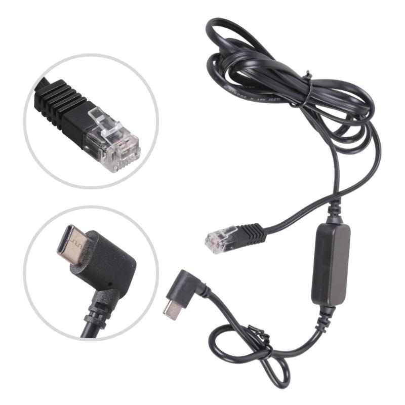 Type C 5V Input to RJ11 Output 12V Adapter Cord Compatibles Various Electronic Devices 175cm Long