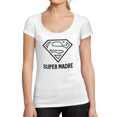 Koszulka Mujer z Cuello Redondo Escotado Super Madre