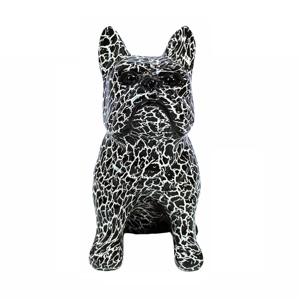 Kawaii Painted Bulldog Statue Cartoon Colorful Dog Statue Graffiti French Bulldog Statue  Children