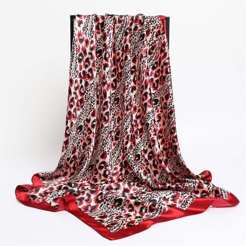 90 * 90cm New Silk Scarf Women'S Spring And Summer Decorative Scarf Sunscreen Travel Shawl Autumn And Winter Scarf Thin Edition