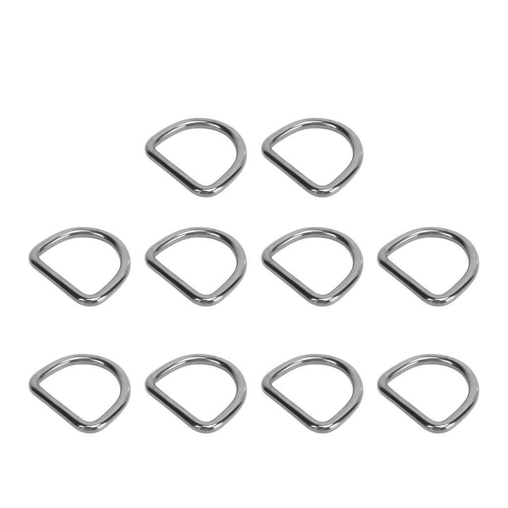 10 Stück 316 Edelstahl D-Ring Halbkreisförmige Geschweißte D-Ring Schnalle Surfbrett Kajak Zug Schnalle Hardware 8MM Durchmesser