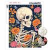 Frameless Pearl Painting Kit Artistic Floral Skeleton Pattern DIY Shiny Bead Canvas Creative Leisure Craft Gift for Adults Home Decor