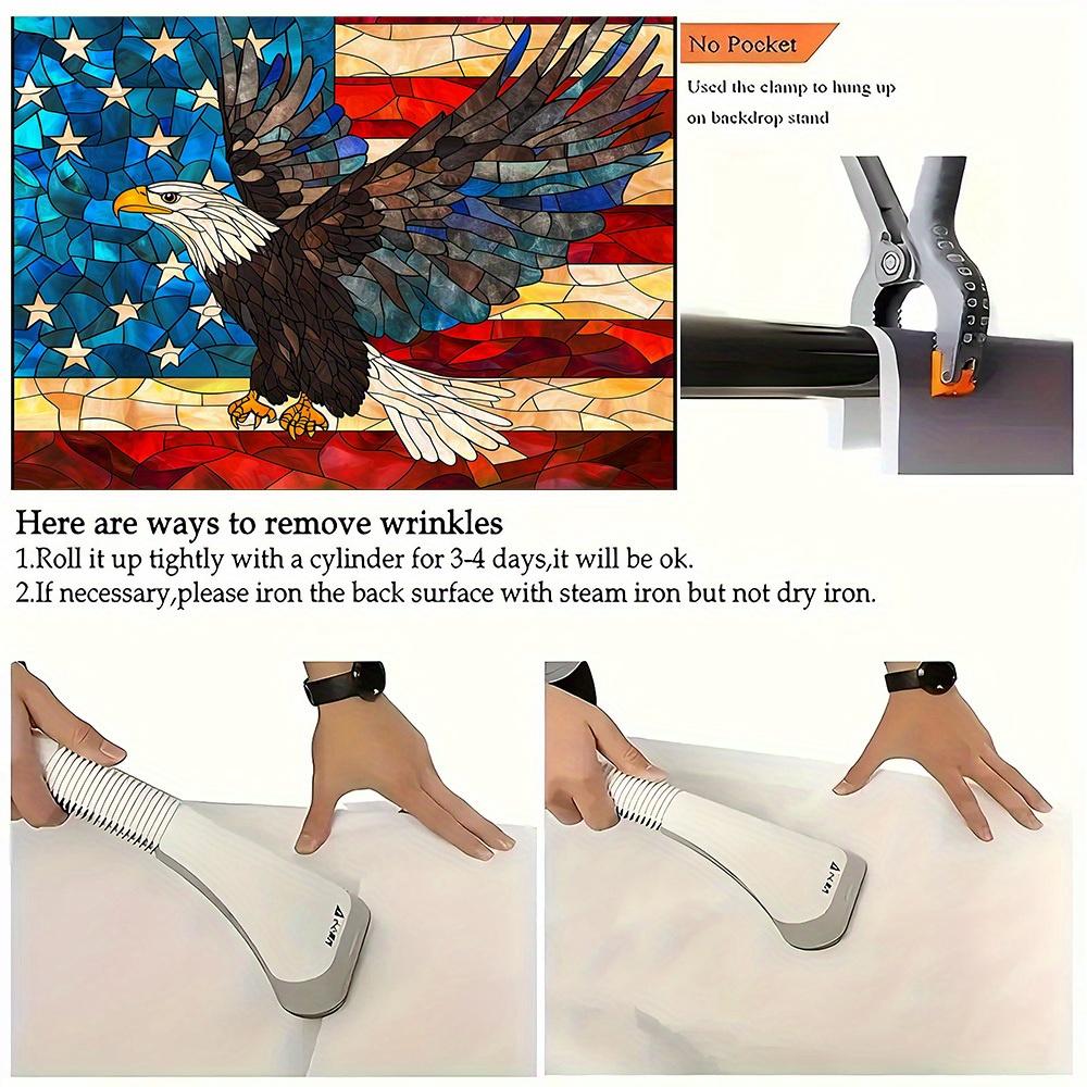 UV printed painted glass style patriotic wall decoration with eagle and star stripe design, used for July 4th and Memorial Day