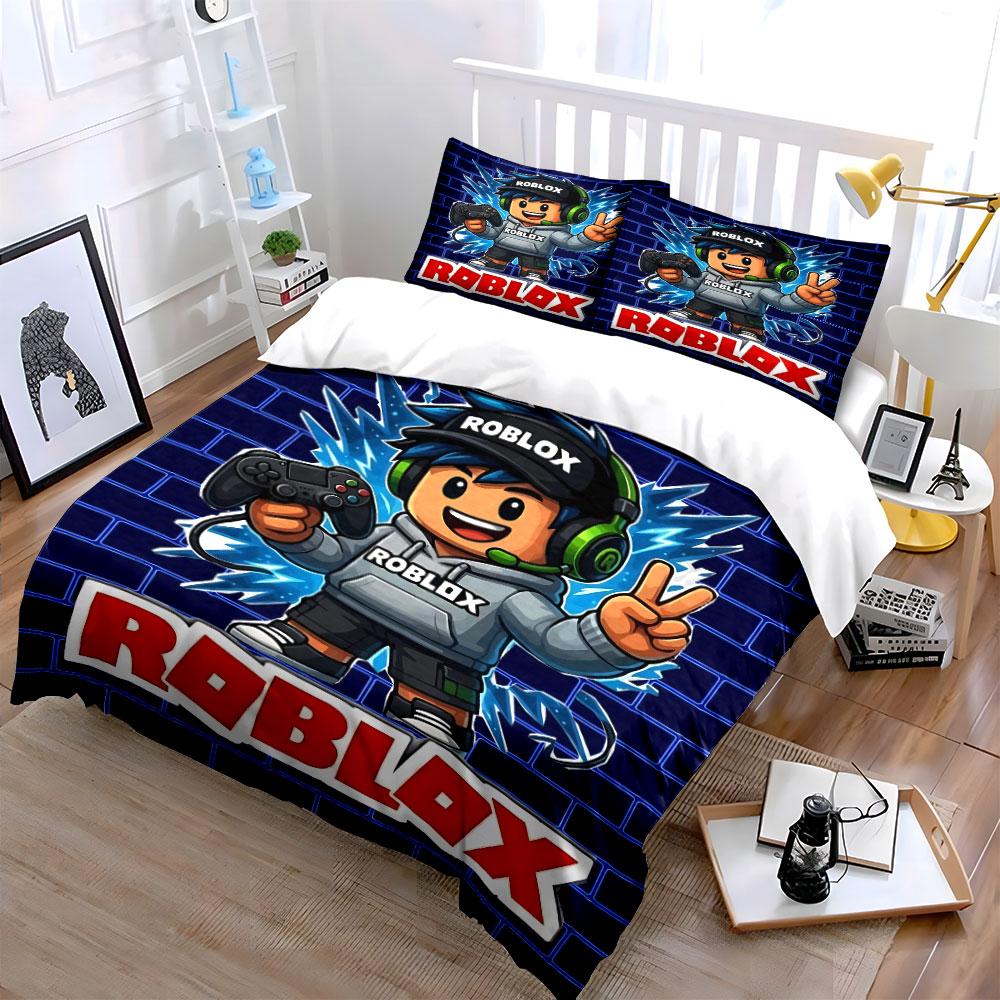 Roblox Herní Povlečení Sada Povlečení Potah na Peřinu Sada Potahů na Peřinu Povlaky na Polštáře (1 * Povlak na peřinu 2 * Povlaky na polštář, bez náplně do peřiny)