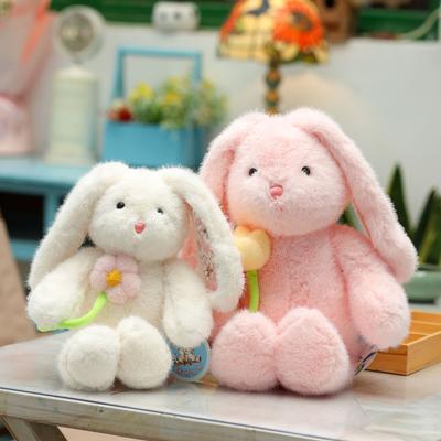 Cute Flower Rabbit Doll Rose Hug Rabbit Plush Toy Lop Ear Rabbit Cloth Doll Children'S Day Birthday Gift