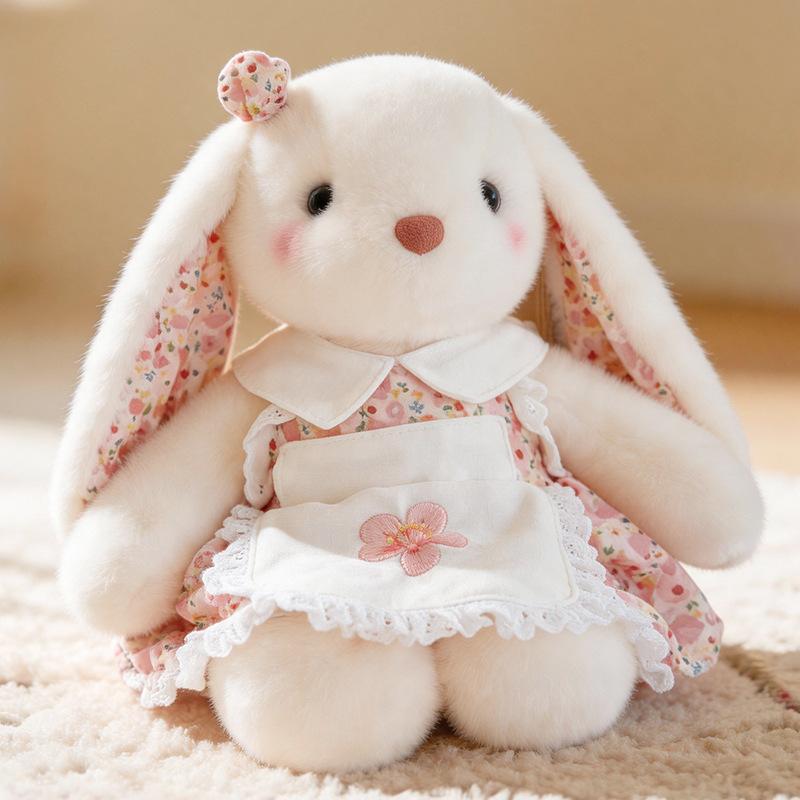 Cute Dorothy Rabbit Plush Toy Floral Clothing Cartoon White Rabbit Doll Children's Doll