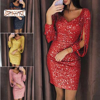 Dress Sequins Glitter Mini Glitter Women Dress for Dating