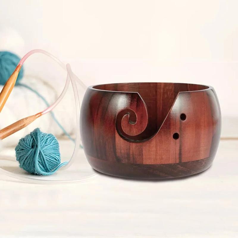 Wooden Yarn Bowl –Knitting & Crochet Organizer, Handmade Yarn Holder, Ideal Gift