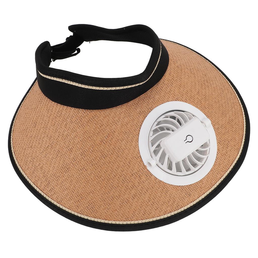 Fan Hat USB Rechargeable 300mah Elastic Band Angle Adjustable Extra Large Brim Fan Cap for Travel Beach