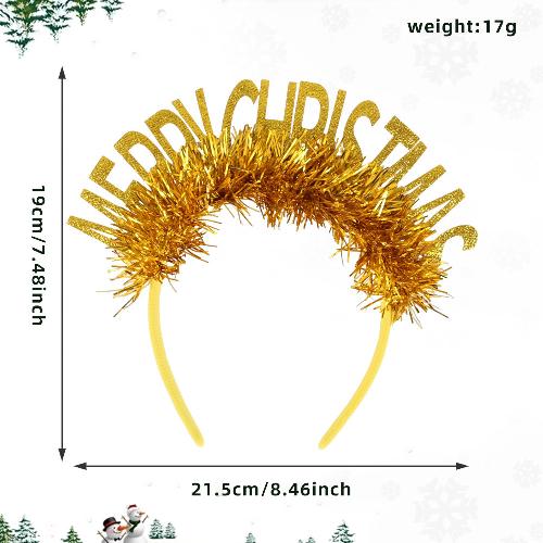 Christmas Headband Xmas Elk Horn Bell Sequin Christmas Hair Band Happy New Year Photo Props Merry Christmas Decor Gifts for Kids