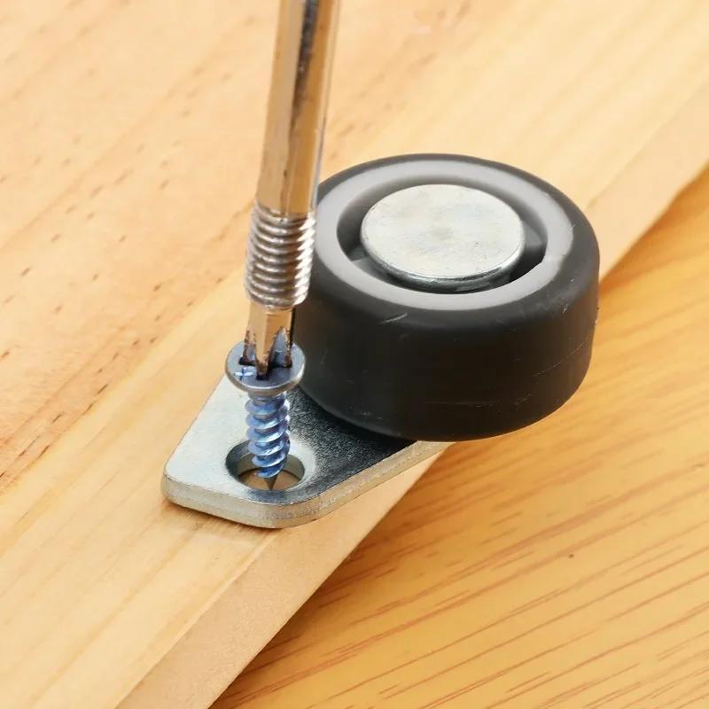 8/1 PZ Mini Ruote Girevoli Laterali Silenziose in Gomma Ruote per Mobili Direzionali per Carrello Cassetto Pensili da Cucina