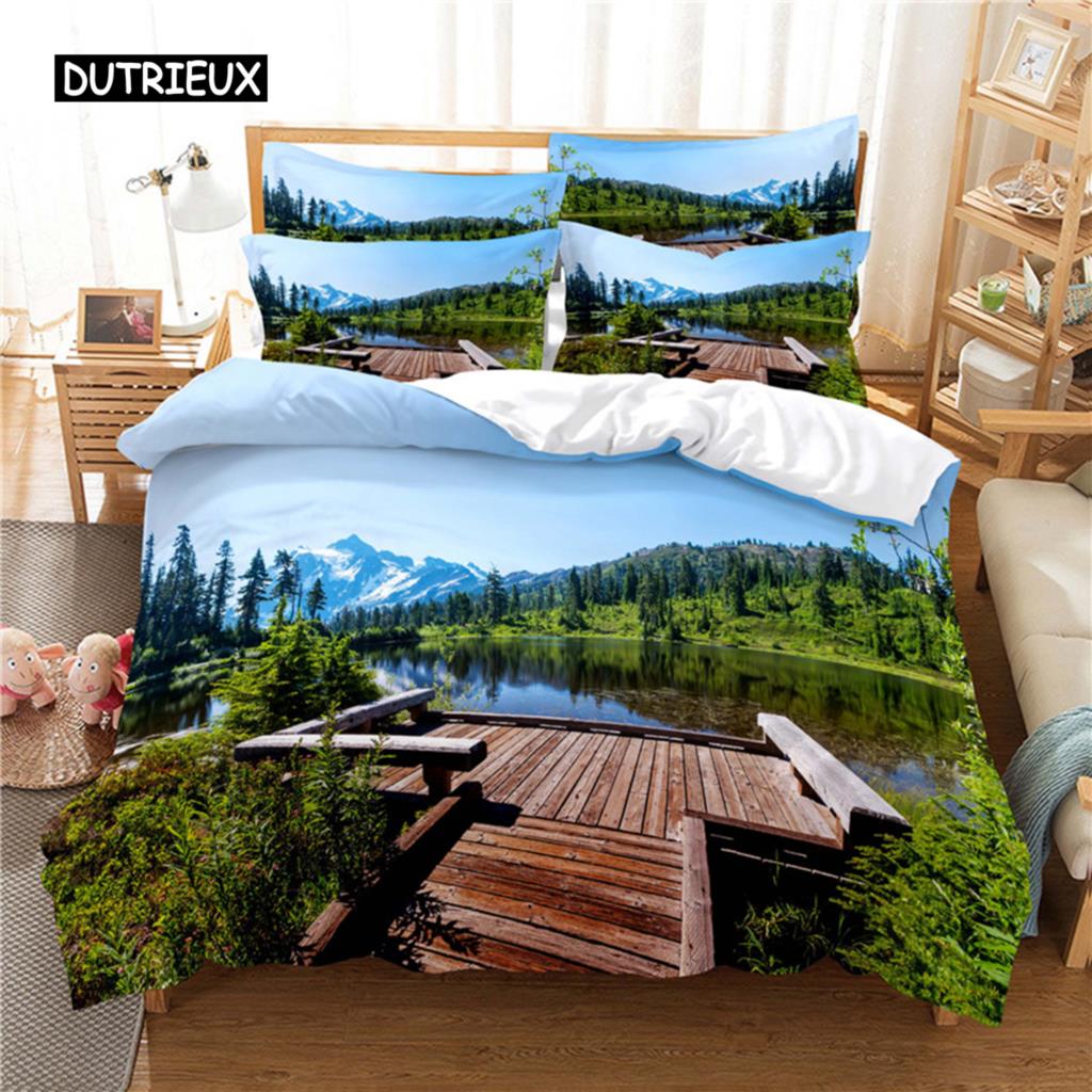 Schöne Landschaft Bettwäsche Set Bettbezug Set 3d Bettwäsche Digitaldruck Bettwäsche Queen Size Bettwäsche Sets Mode Designs