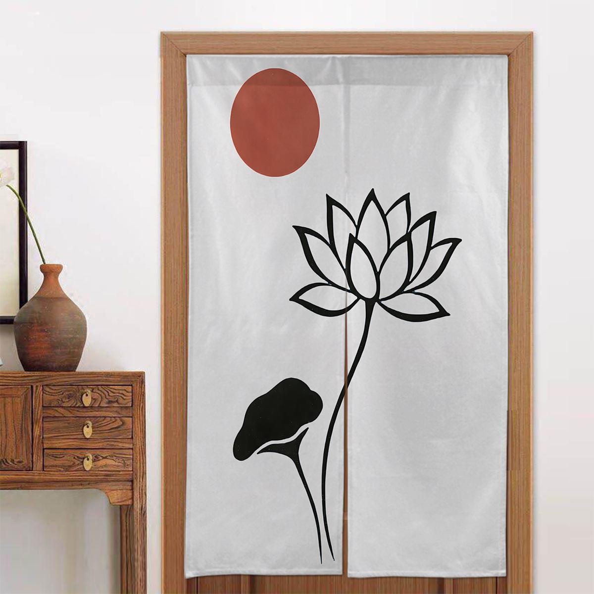 

1pc Modern Japanese-Style Door Curtain with Elegant Floral Pattern, Easy-to-Install Rod Pocket Design, 34x56 Inches - Perfect fo 65x100cm26x39in