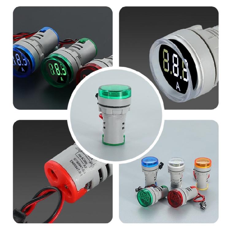 22mm Round LED Ammeter Voltmeter Display Voltage Current 0-100A Meter Indicator LED Display for Industrial Equipment