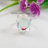 Engel Aura Quarz Ring, 925 Sterling Silber Ring, Handgefertigter Ring für Sie, Ovaler Aura Quarz Ring, Ehering, Edelsteinring, Geschenk für Sie