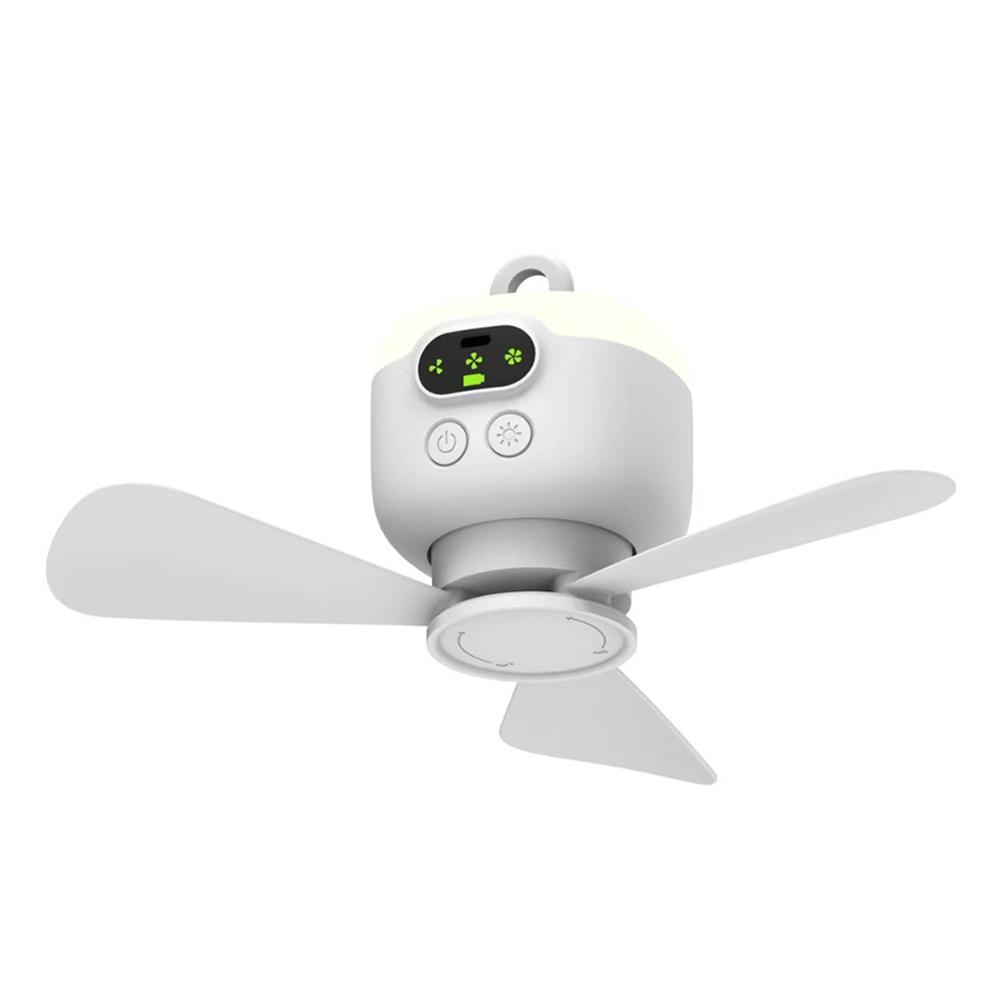 2025 New USB Rechargeable Large Wind Ceiling Fan Removable Blades Night Lamp Lighting 8000mAh Capacity Household Outdoor Fan
