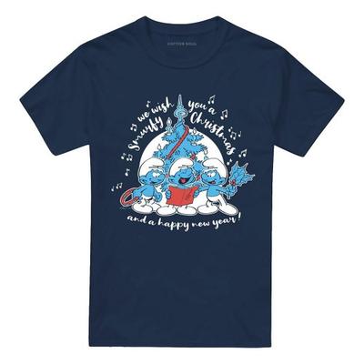 Die Schlümpfe Unisex Erwachsenen Schlümpfige Weihnachtslieder T-Shirt