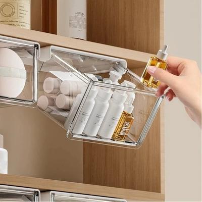 Transparente Ausziehbare Aufbewahrungsschublade Ohne Bohren Montage Wandmontierte Aufbewahrungsbox Unter Dem Spiegelschrank