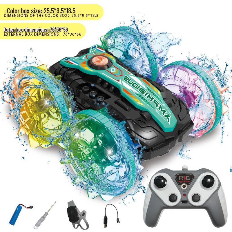 Amphibious 4WD RC Car: 2.4G Remote Control, Double-Sided Tumbling, Climbing Stunt Toy