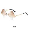 Novel Irregular Mushroom Shape Sunglasses Retro Trendy Fun Rimless Sun Glasses for Women Men Halloween Decorations Party Favor