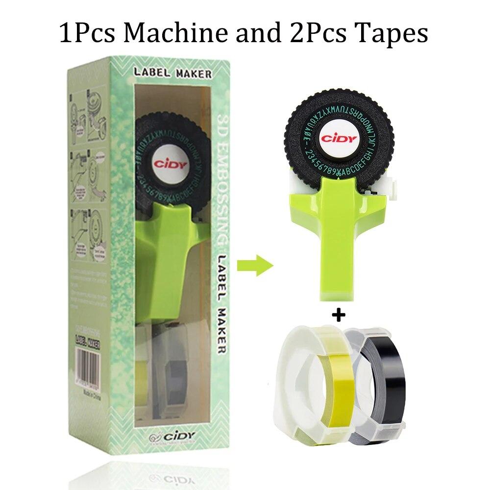 DIY Handhold Typewriter Embossing label maker machine lettering machine 2 Rolls Plastic tapes for Dymo 12965 1880 Motex E101