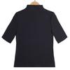 Women's Half-High Collar Ribbed Shirt: Mid-Length Sleeves, High Elasticity, Perfect for Autumn/Winter.