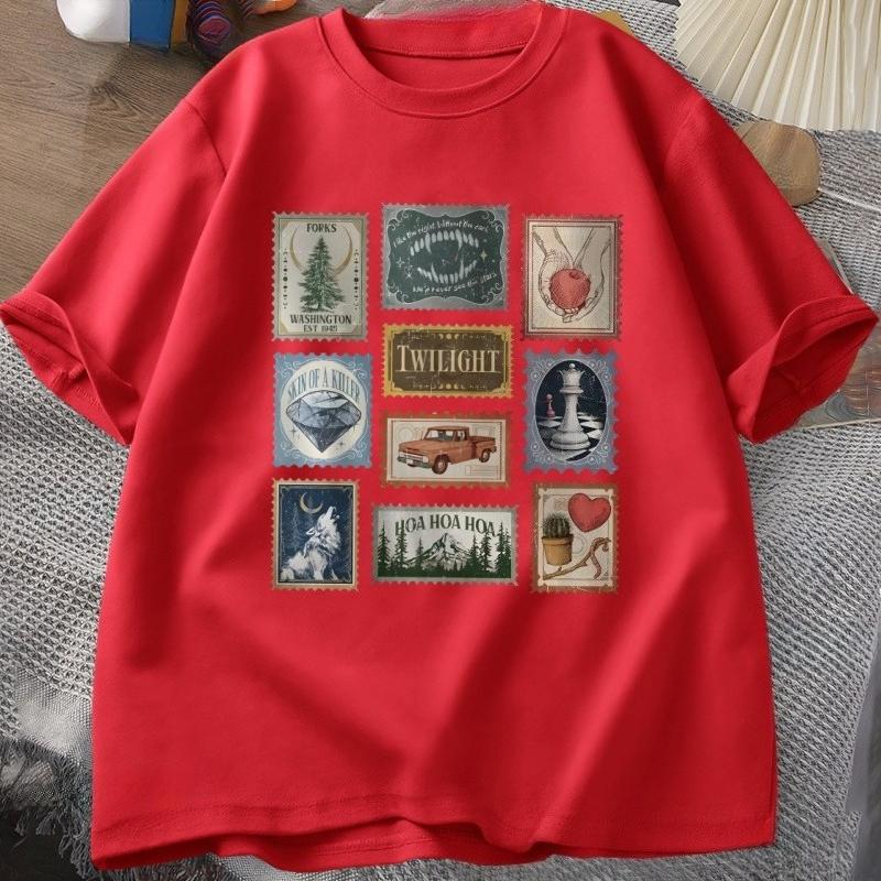 Twilight Saga T Shirt Women Unisex Forks Vintage Printed T Shirts Tee Vampire Aesthetic Book Lover Graphic TShirt Streetwear Tops