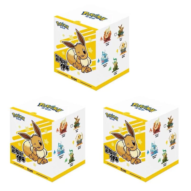 Hot Bandai Pokemon Anime Funism Original Adventure Eevee Family Blind Box Action Figure Jolteon Sylveon Collection Kids Toy Gift