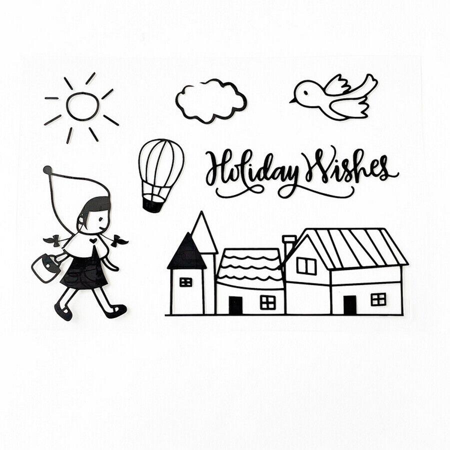 Car Travel Transparent Silicone Clear Stamps for Seal DIY Scrapbooking Album Paper Card Mountain Animal Dog