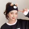Winter Wool Cute Turban Kawaii Wide Headwrap Women Hair Band Bear Headband Hair Accessories