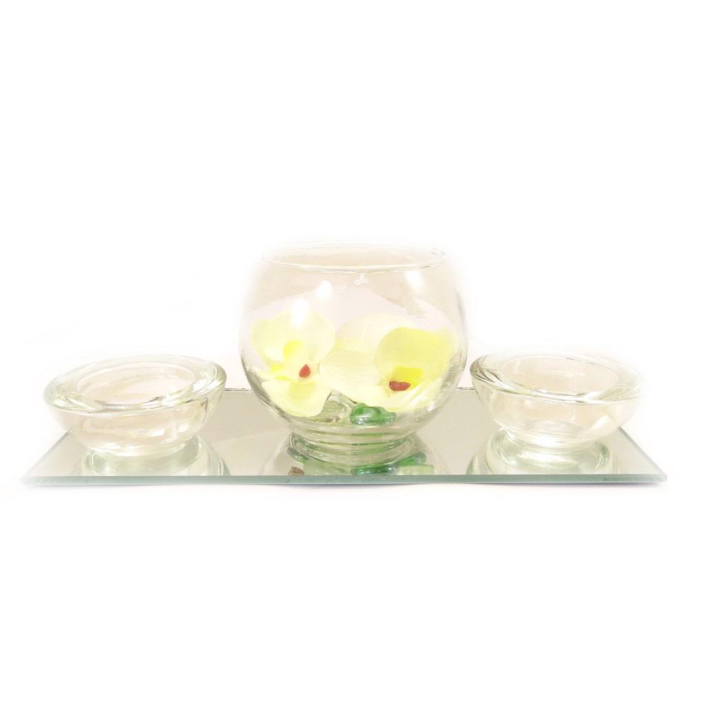 Les Trésors De Lily [L4062] - Set of Floating Candles 'Belle De Soie' Mirror (yellow)