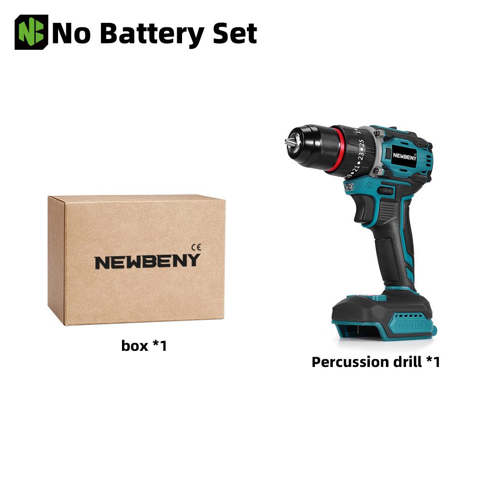 Newbeny 80NM Brushless Electric Drill 3 IN 1 Cordless Impact Drill Electric Screwdriver Power Tools For 18V Battery