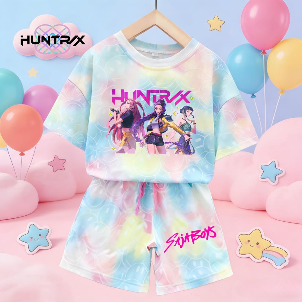 Sommer Neu KPop Dämonenjäger Kawaii Lächeln 3D Druck Kurzarm T-Shirt Mädchen Kinder T-Shirt