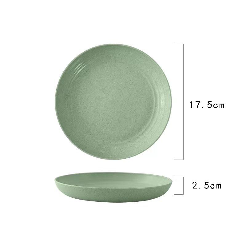 18cm Round Wheat Straw Plate for Snacks, Fruit, and Dining Table Use