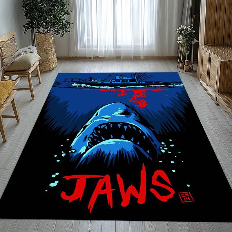

Horror Movie Jaws Shark Living Room Non-Slip Area Rug Soft Carpet for Bedroom Kids Playroom Sofa,Home Decor Doormat Gift 40x60cm