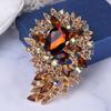 Vintage Crystal Brooch Anti-oxidation Anti-rust Alloy Lapel Pin Chic Colorful Crafted Pin Gift for Her