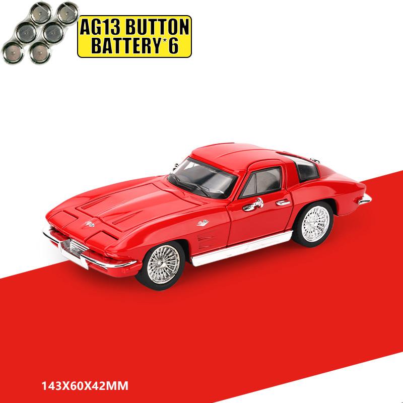 AABHB1 1:32 Chevrolet Corvette C2 Supercar Alloy Metal Diecast Model Car Home Decoration & Collectibles Hobby Display Ornaments Holiday