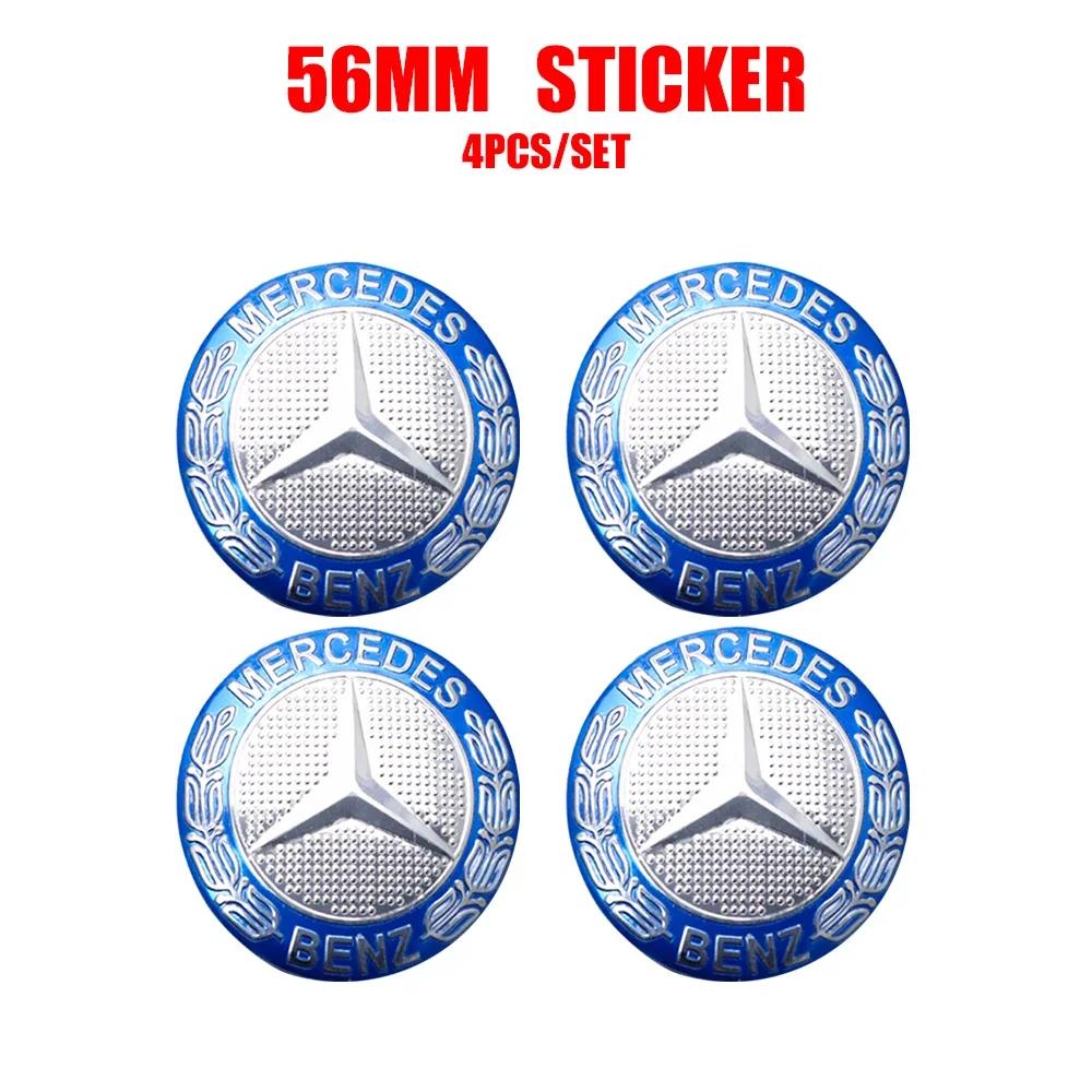 56/60/65mm Bilfelg Senterdeksel Navkapsel Resin Merke Emblemer Klistremerke Dekal Styling Auto Tilbehør Mercedes Benz AMG C260 C300