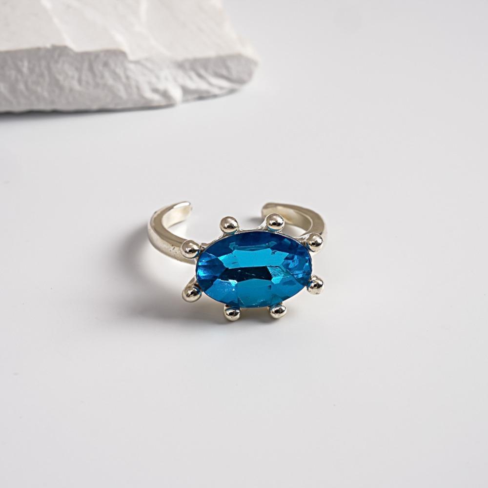 Adjustable Rhinestone Open Ring Colorful Knuckle Ring Trendy Y2K Stackable Ring Women Girls