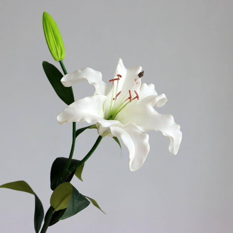 Two Lily Simulation Flower Set Living Room Dining Table Decoration False Flower Art Wedding Travel Photography Props