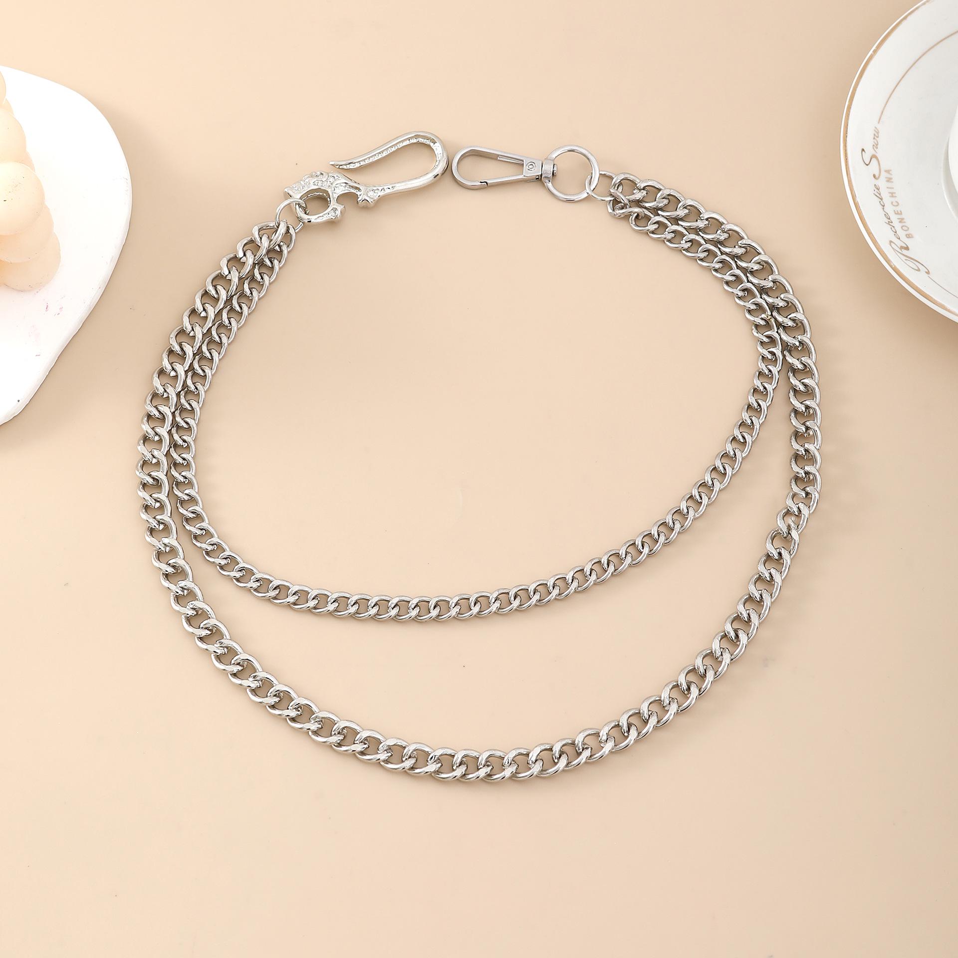 Унисекс Панк Череп Крючок Толстая Цепь Металлический Аксессуар на Талию и Брюки