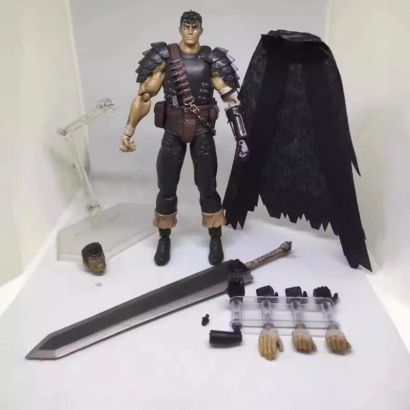 Durable New Figma 359 Guts Berserk Black Swordsman Repaint Edition Action Figure 17cm Collectible Anime Model Doll For Berserk Anime Fan