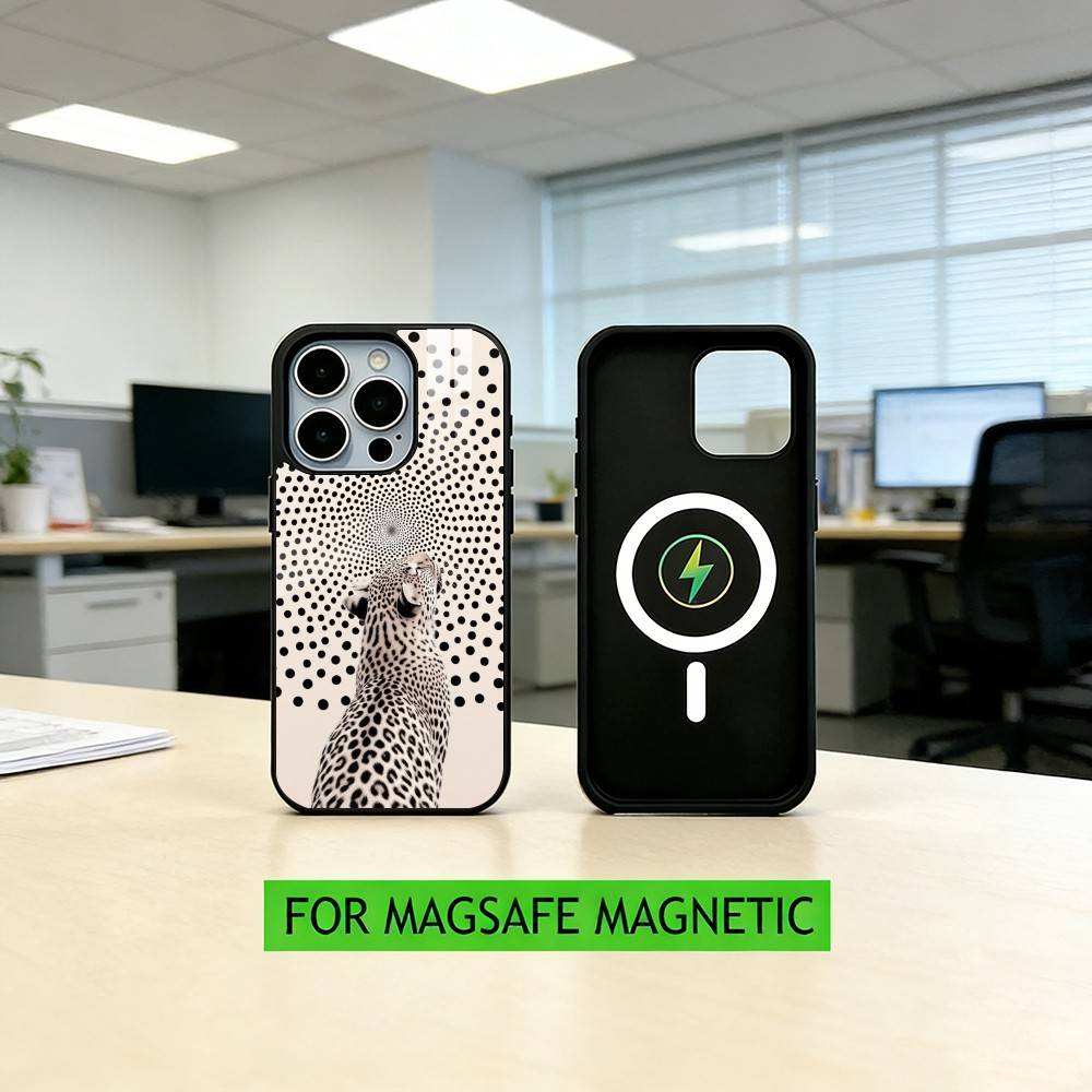 

Artistic Leopard Phone Case For iPhone17,16,15,14,13,12,11 Plus,Pro Magnetic with Magsafe Wireless Charging iPhone16PRO