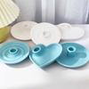 Heart Candlestick Silicone Mold Gypsum Plaster Mold Lipstick Holder Tray Mold for DIY Jewelry Organizer Home Craft Decor