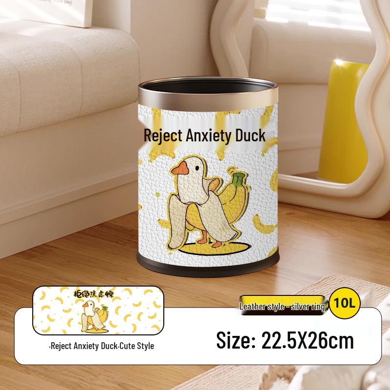 He Mu Cheng Double Layer Cartoon Stainless Steel Trash Can with Foot Pedal - Living Room & Kitchen