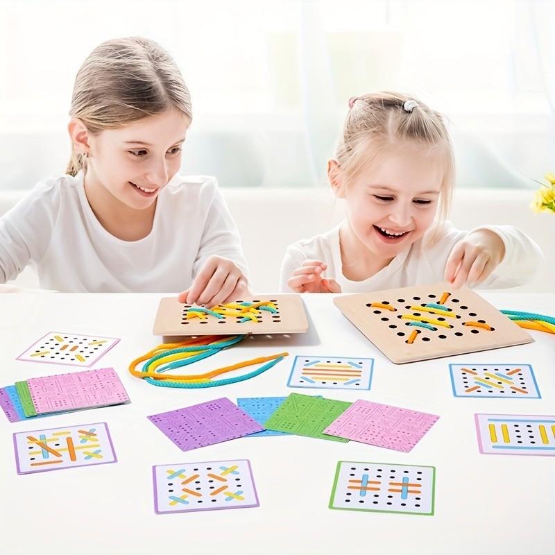 Dřevěná puzzle hračka pro děti, která podporuje mozek - zlepšuje soustředění, koordinaci rukou a očí a flexibilní myšlení