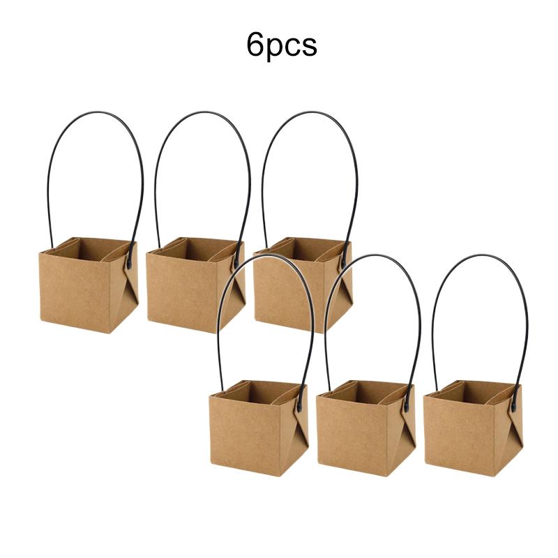 

6/12/24/40pcs Mini Kraft Paper Flower Pot 6x5cm Miniature Green Plant Flowerpot Waterproof for Succulent Plants Decoration TMZ