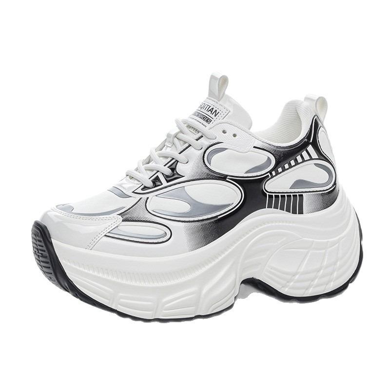 Autumn and winter women's shoes new slope heel muffin thick sole inner height increase women's trend casual sports shoes