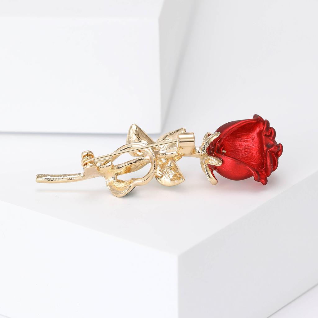Fashion Temperament Elegant Rose Brooch, High-End Clothing Collar Pin With Accessories